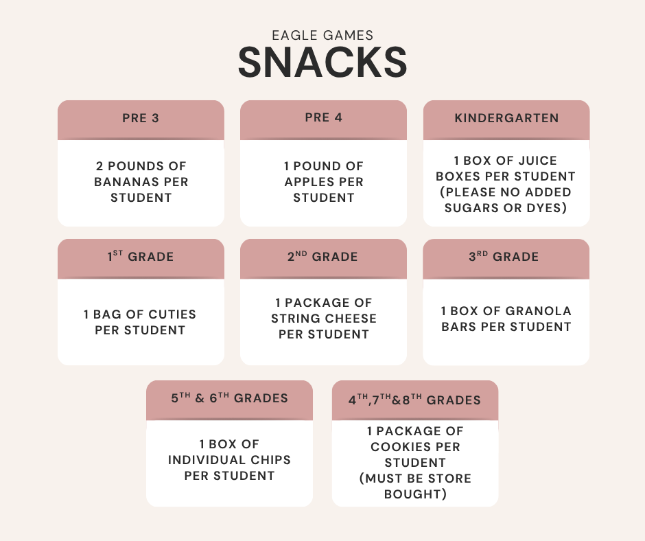 Eagle Game Snack reminder